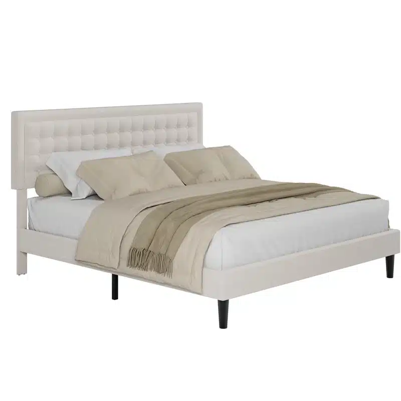 Tufted Platform Bed Base Headboard - Cotton House