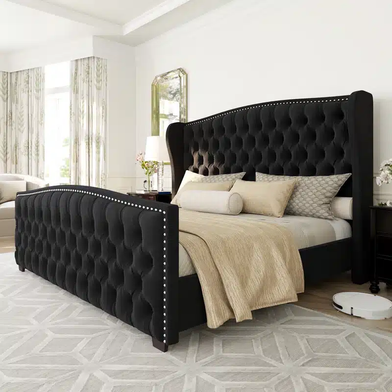 Brits Tufted Upholstered Bed Base And Headboard - Cotton House