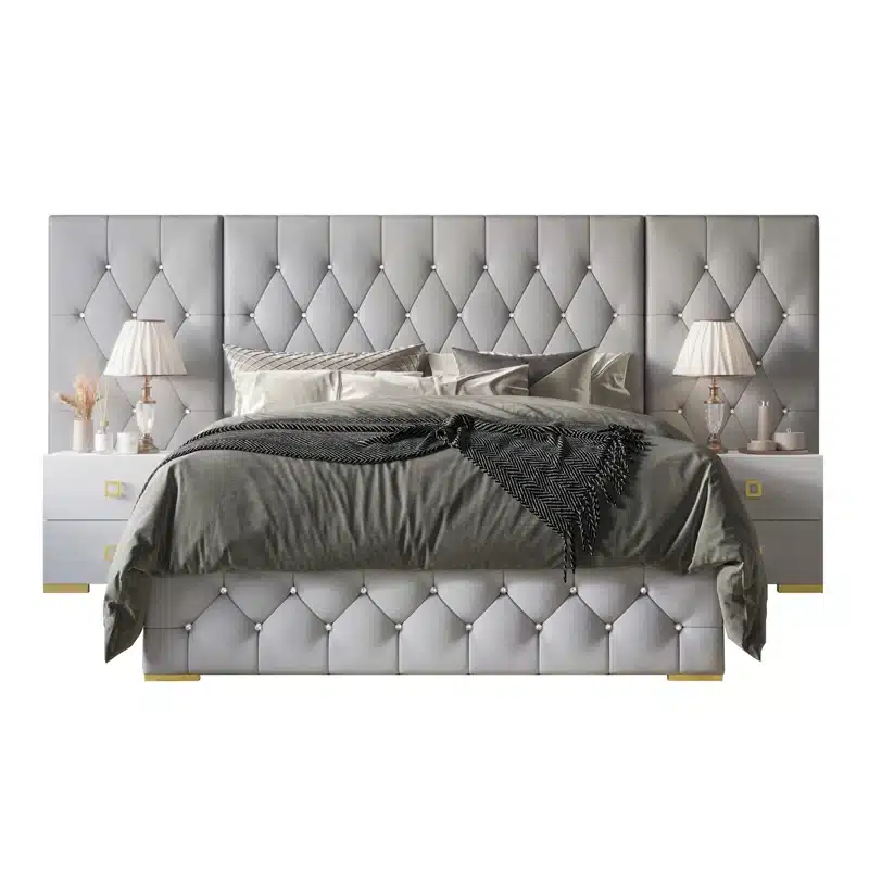 Titan Wall Panel Headboard With Bed Base - Cotton House