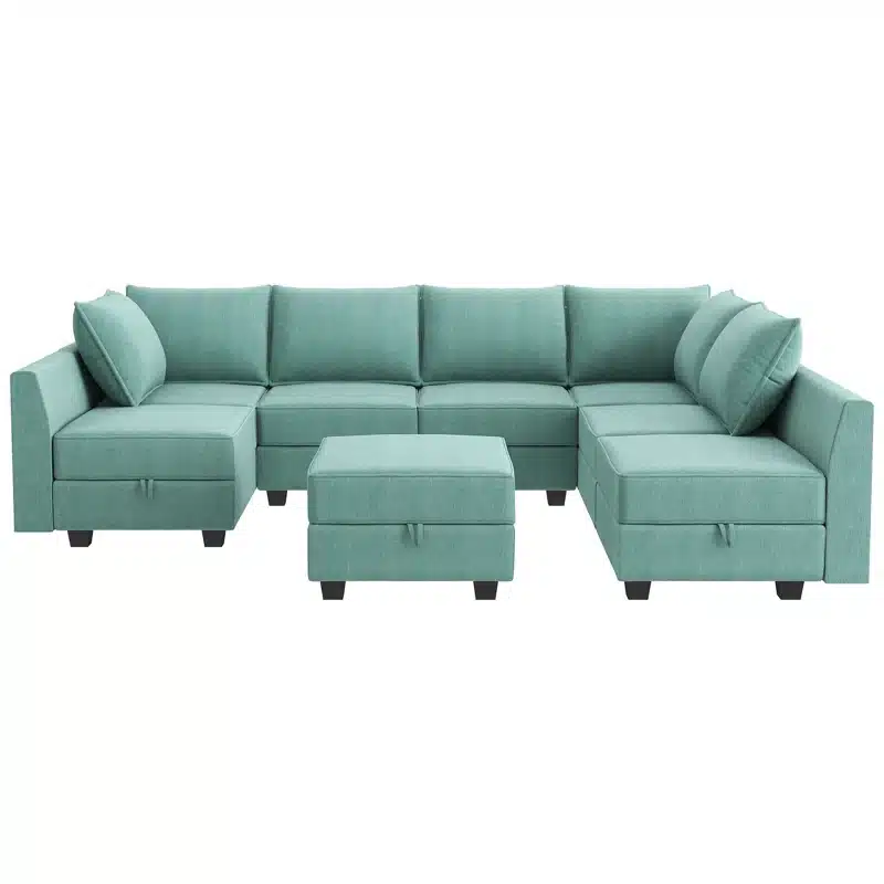 U-Shape Sectional Couch with Ottoman